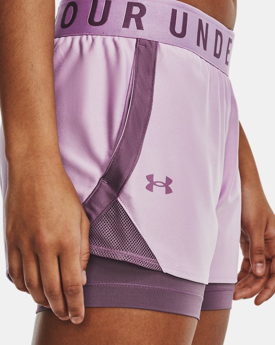 Shorts UA Play Up 2-in-1 para mujer, Purple, pdpMainDesktop image number 3